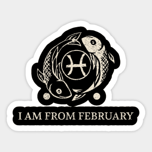 Born in February – Pisces Zodiac Design Sticker
